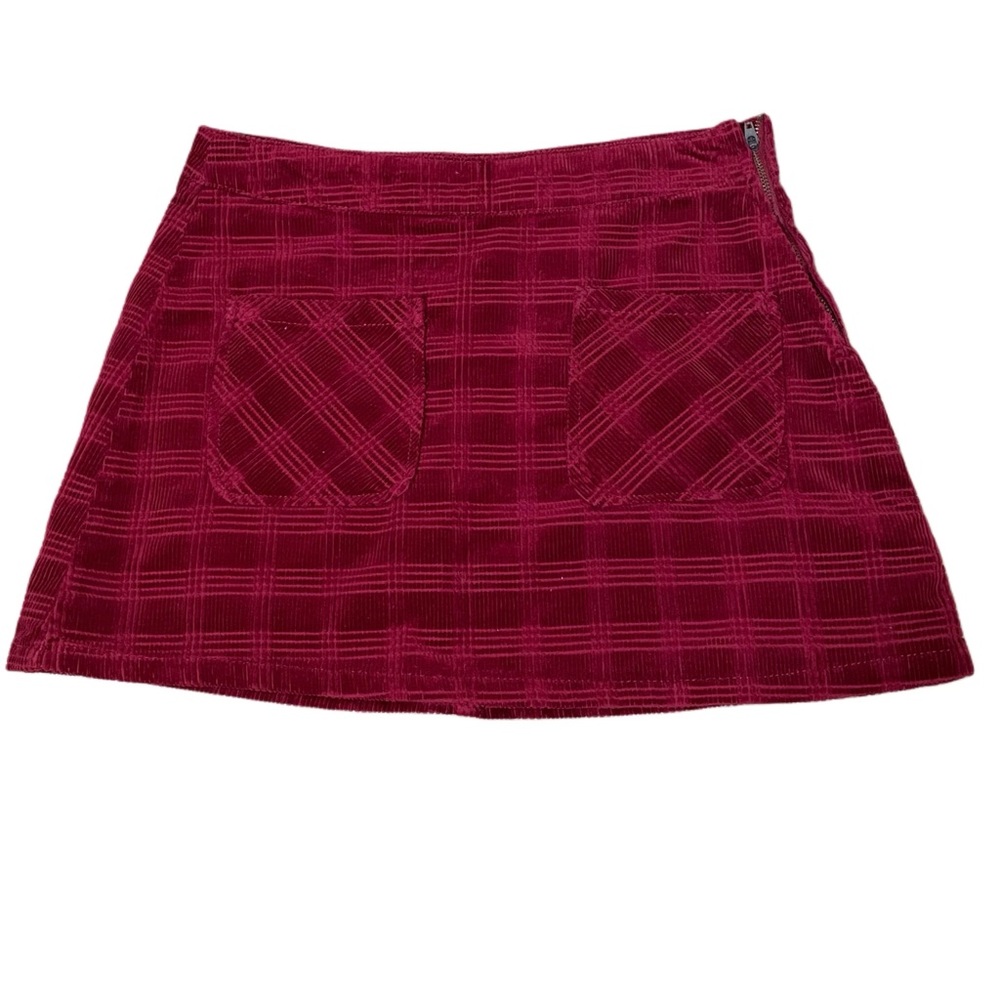 Plaid A-Line Skirt in Red